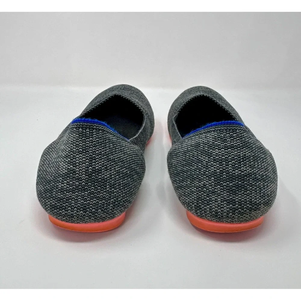 Rothy's The Flat Round Toe‎ Slip On Shoes Women's 9.5 Heathered Gray Pink Sole